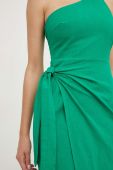 Бавовняна сукня Answear Lab колір зелений midi облягаюча