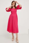 Сукня Answear Lab колір рожевий midi розкльошена (3375821)