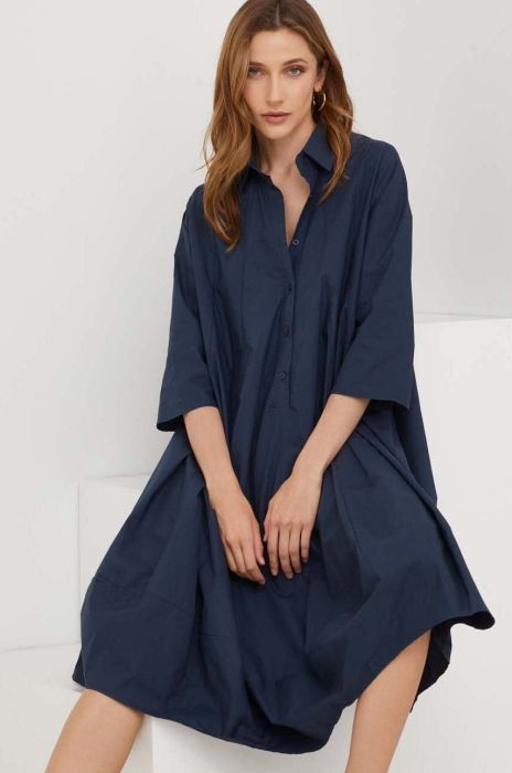 Бавовняна сукня Answear Lab колір синій mini oversize (3398646)
