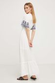 Льняна сукня Answear Lab колір білий maxi розкльошена (3380279)