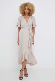 Сукня Answear Lab колір бежевий midi розкльошена (3339662)