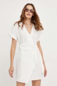 Льняна сукня Answear Lab колір білий mini розкльошена
