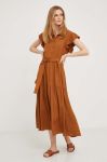 Сукня Answear Lab колір коричневий maxi розкльошена