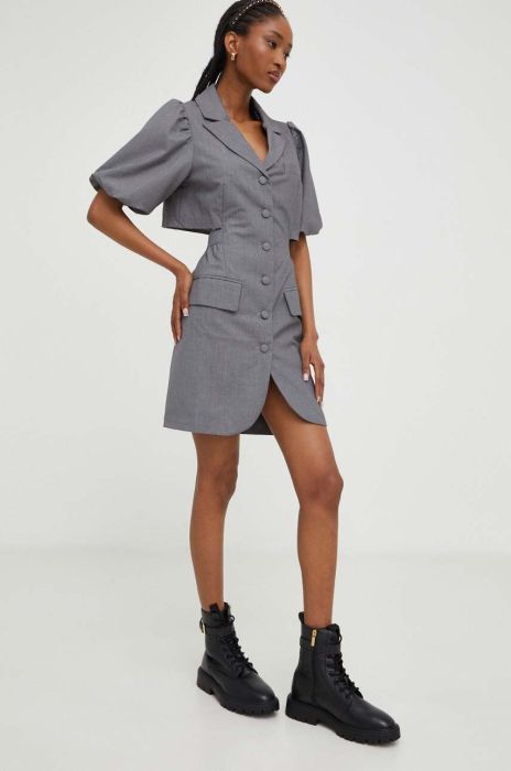 Сукня Answear Lab X Лімітована колекція NO SHAME колір сірий mini розкльошена