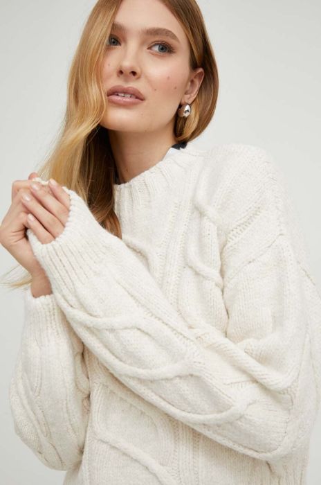 Светр з вовною Answear Lab колір бежевий теплий (3560901)