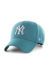Бавовняна бейсболка 47brand Mlb New York Yankees колір зелений з аплікацією