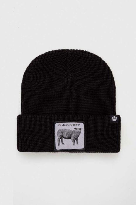 Шапка з домішкою вовни Goorin Bros колір чорний з товстого трикотажу
