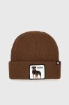 Шапка з домішкою вовни Goorin Bros колір коричневий з товстого трикотажу