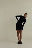 Сукня MUUV. колір чорний mini облягаюча (2004779)