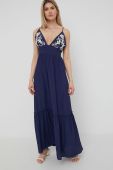 Сукня з домішкою шовку Beatrice B колір синій maxi розкльошена (3108188)