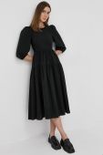 Бавовняна сукня Beatrice B колір чорний midi розкльошена
