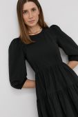 Бавовняна сукня Beatrice B колір чорний midi розкльошена