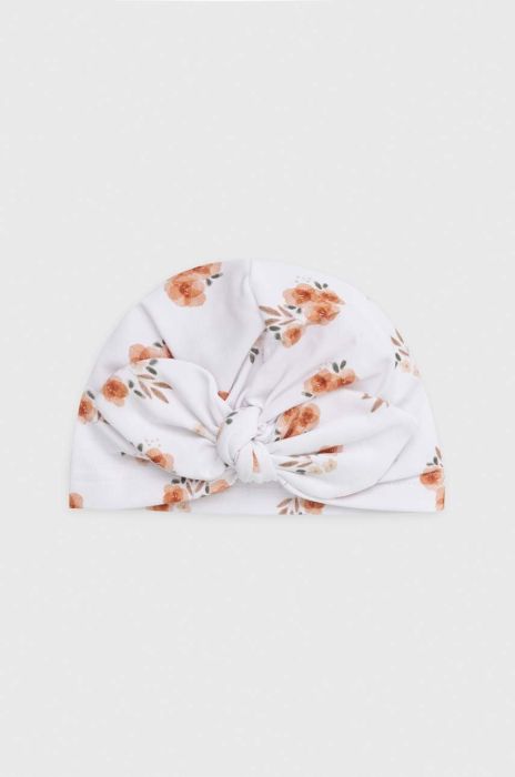 Дитяча шапка Broel ELISBETTA колір білий з тонкого трикотажу