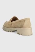 Замшеві мокасини Wojas жіночі колір бежевий на платформі