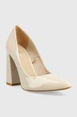 Шкіряні туфлі Wojas колір бежевий каблук блок 3503934