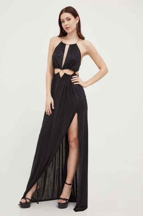 Сукня Nissa колір чорний maxi розкльошена