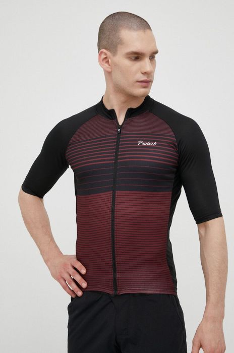 Велосипедна футболка Protest Prtkoblet колір бордовий візерунок