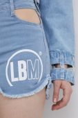 Джинсові шорти LaBellaMafia жіноче з принтом висока посадка колір блакитний