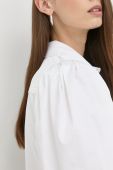 Сорочка Notes du Nord жіноча колір білий slim класичний комір (2472458)