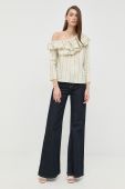 Блузка Notes du Nord жіноча колір бежевий принт квіти