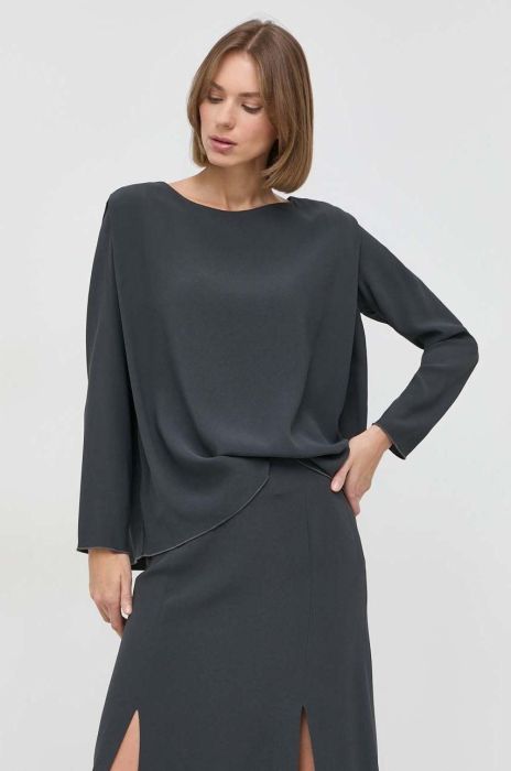 Блузка Liviana Conti жіноча колір сірий однотонна