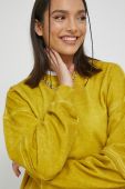 Бавовняна кофта HUF жіноча колір жовтий з аплікацією