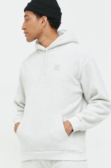 Кофта Brixton чоловіча колір сірий з капюшоном однотонна