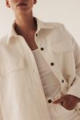 Бавовняна сорочка MUUV. Oversize Shay жіноча колір бежевий relaxed класичний комір