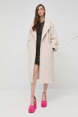 Вовняне пальто Notes du Nord Enya колір бежевий перехідне