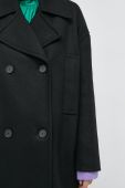 Пальто Liviana Conti жіночий колір чорний перехідний двобортний