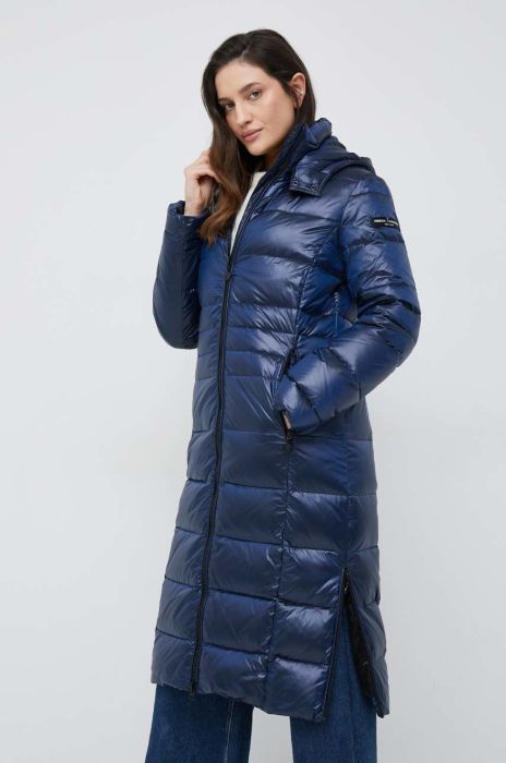 Пухова куртка Frieda & Freddies жіноча колір синій перехідна