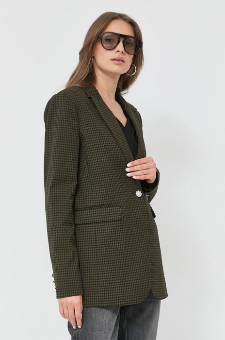 Піджак Custommade Feniluna колір зелений однобортний візерунок