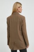 Піджак з домішкою вовни Herskind Lilith колір коричневий oversize однотонний