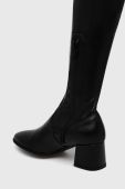 Шкіряні чоботи Wojas жіночі колір чорний на плоскому ходу (2715001)