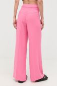 Штани Notes du Nord жіночі колір рожевий пряме висока посадка