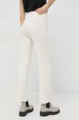 Штани з домішкою вовни Notes du Nord Erin жіночі колір бежевий широке висока посадка