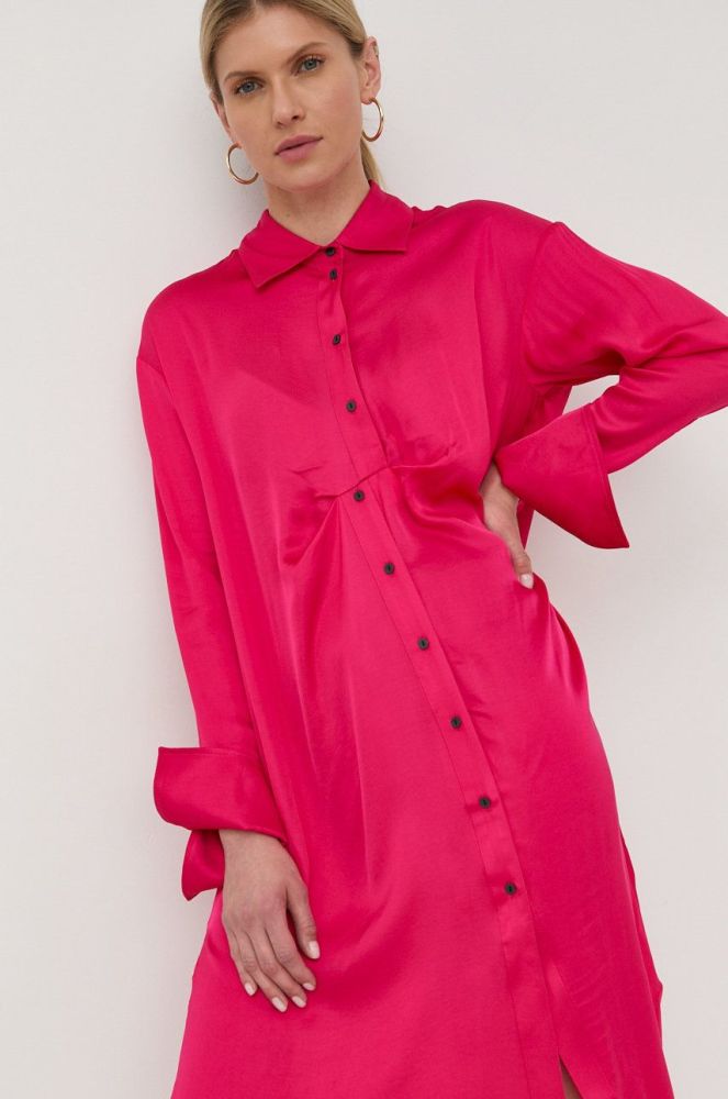 Сукня Herskind колір рожевий midi oversize