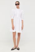 Бавовняна сукня Custommade колір білий mini розкльошена (2484662)