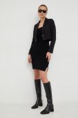 Вовняна сукня Herskind колір чорний mini облягаюча