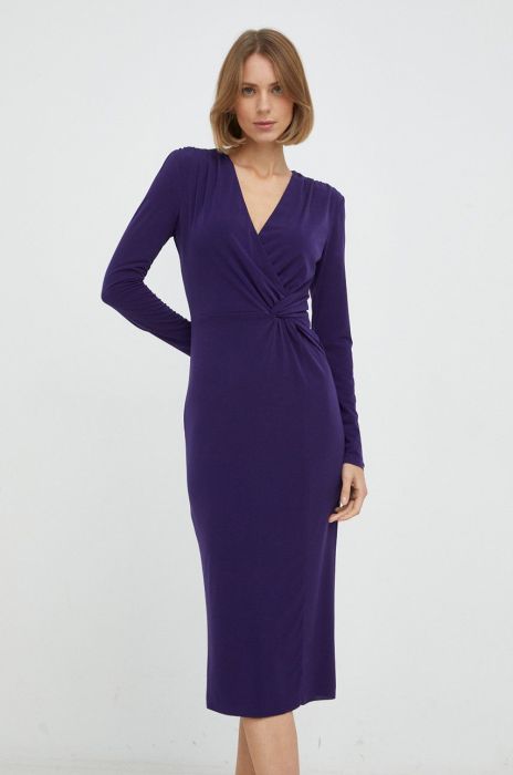 Сукня Nissa колір фіолетовий mini облягаюча