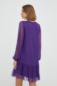 Шовкова сукня Nissa колір фіолетовий mini пряма
