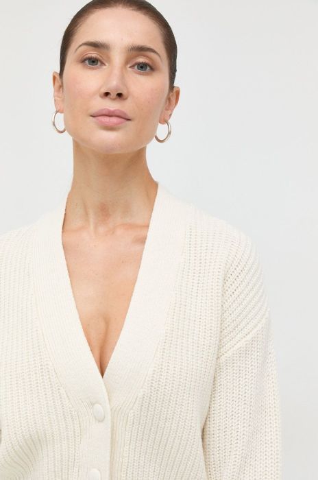 Кардиган з домішкою вовни Notes du Nord жіночий колір бежевий теплий