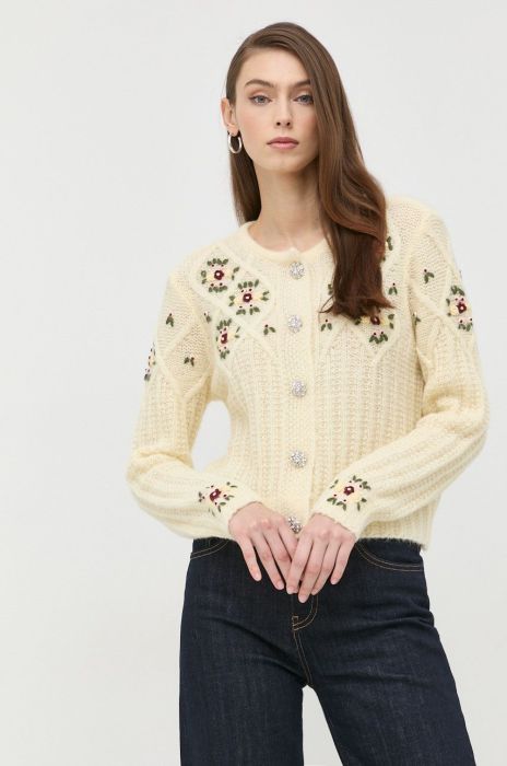 Вовняний кардиган Notes du Nord жіночий колір жовтий