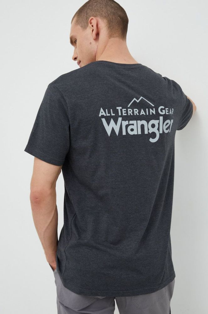 Футболка Wrangler Atg чоловіча колір сірий однотонна