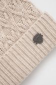 Шапка з домішкою вовни Blauer колір бежевий з товстого трикотажу