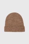 Шапка з домішкою вовни Silvian Heach колір коричневий з товстого трикотажу