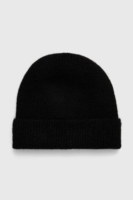 Шапка з домішкою вовни Silvian Heach колір чорний з товстого трикотажу