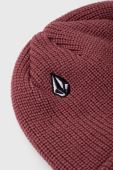 Шапка Volcom колір бордовий з товстого трикотажу