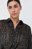 Сорочка Silvian Heach жіноча колір чорний regular класичний комір