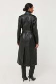 Шкіряний плащ Liviana Conti жіночий колір чорний перехідний